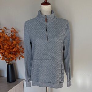 Gray Quilted Women's Sweatshirt